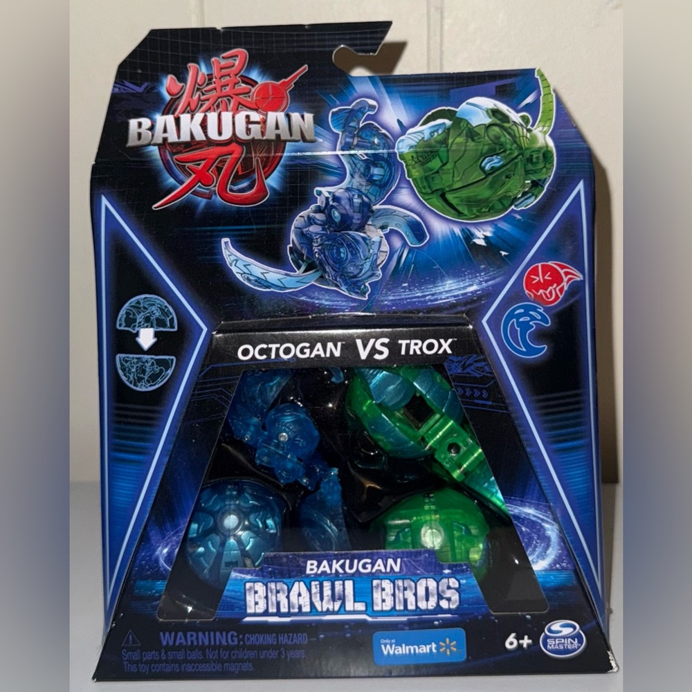 Bakugan Brawl Bros Octogan vs Trox Action Figure Set - Blue and Green
